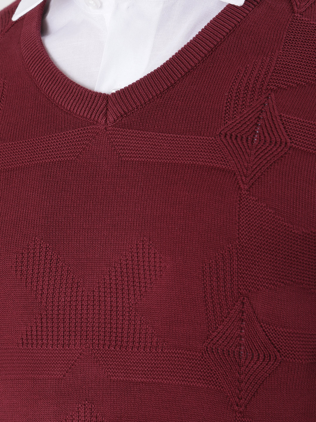 cobb wine self-design v-neck sweater