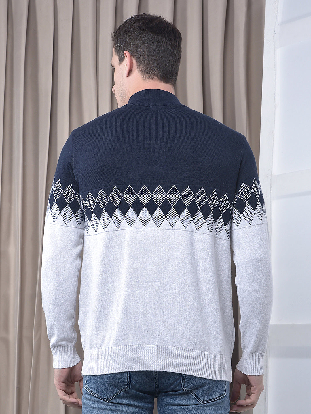 cobb acru self-design half-zipper sweater