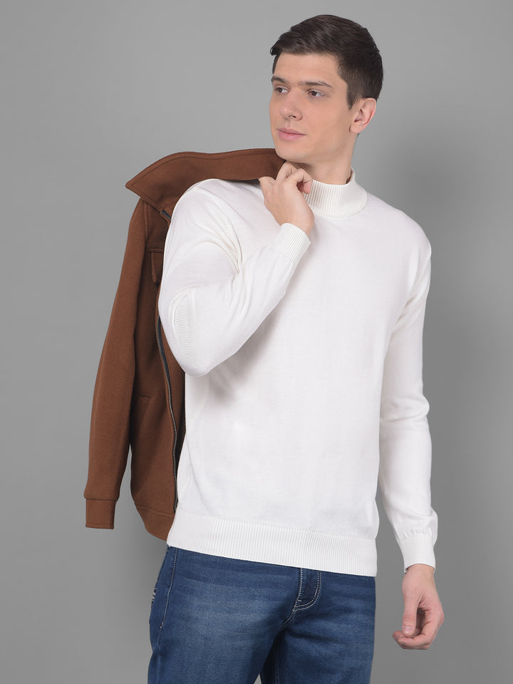 COBB SOLID CREAM HIGH NECK SWEATER