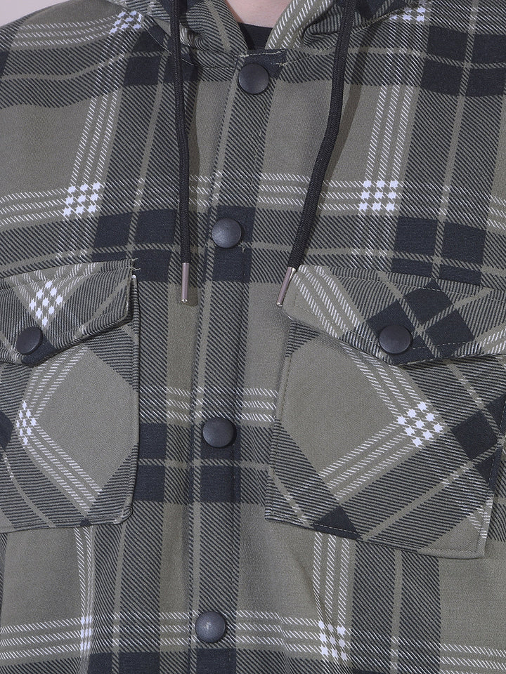 COBB PISTA CHECKED HOODED SHACKET