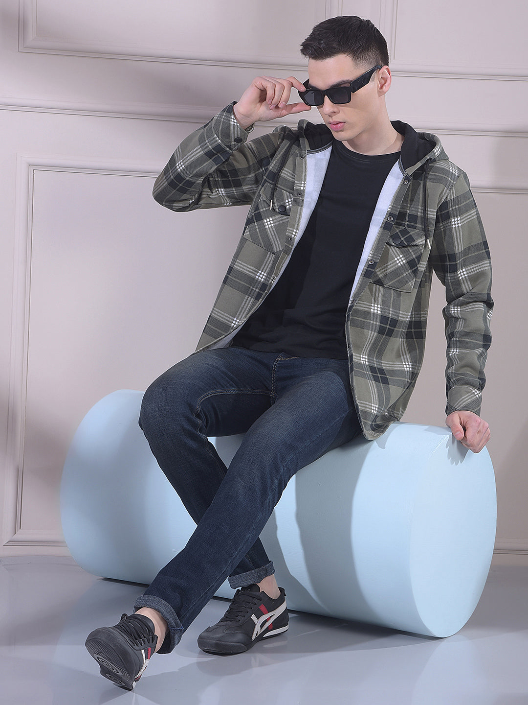 COBB PISTA CHECKED HOODED SHACKET