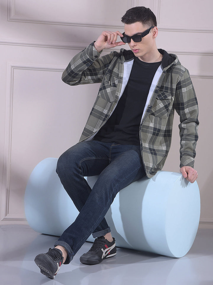 COBB PISTA CHECKED HOODED SHACKET