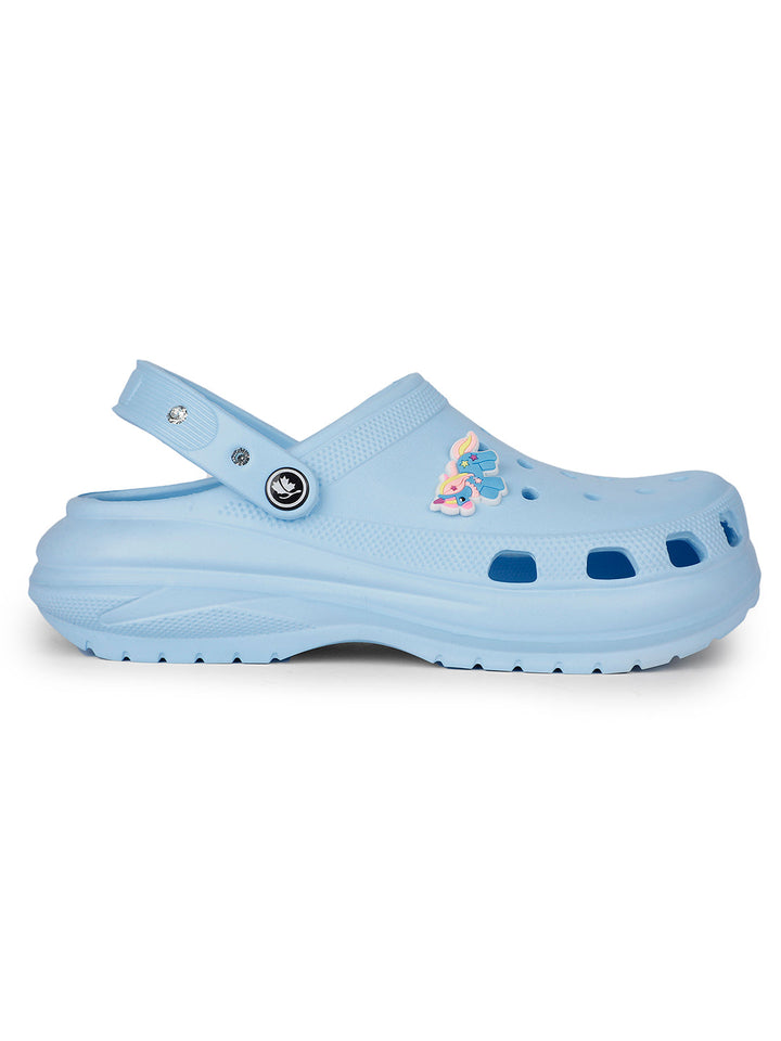 Cobb Womens Sky Blue Clogs