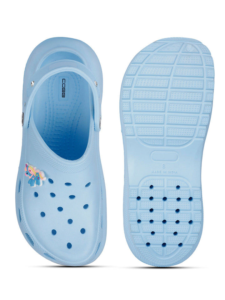 Cobb Womens Sky Blue Clogs