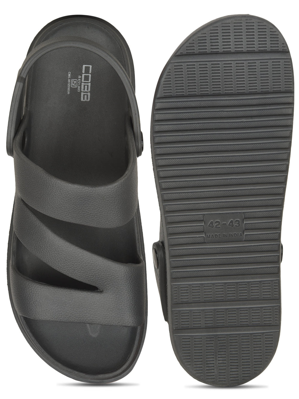 cobb men's dark grey slider sandals