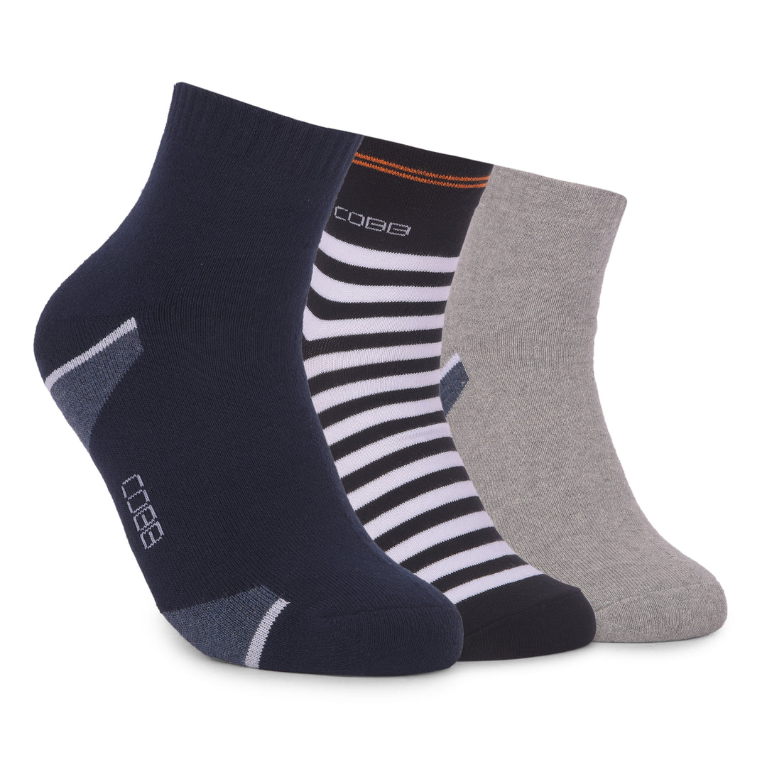 COBB PACK OF 3 ASSORTED HALF-ANKLE SOCKS