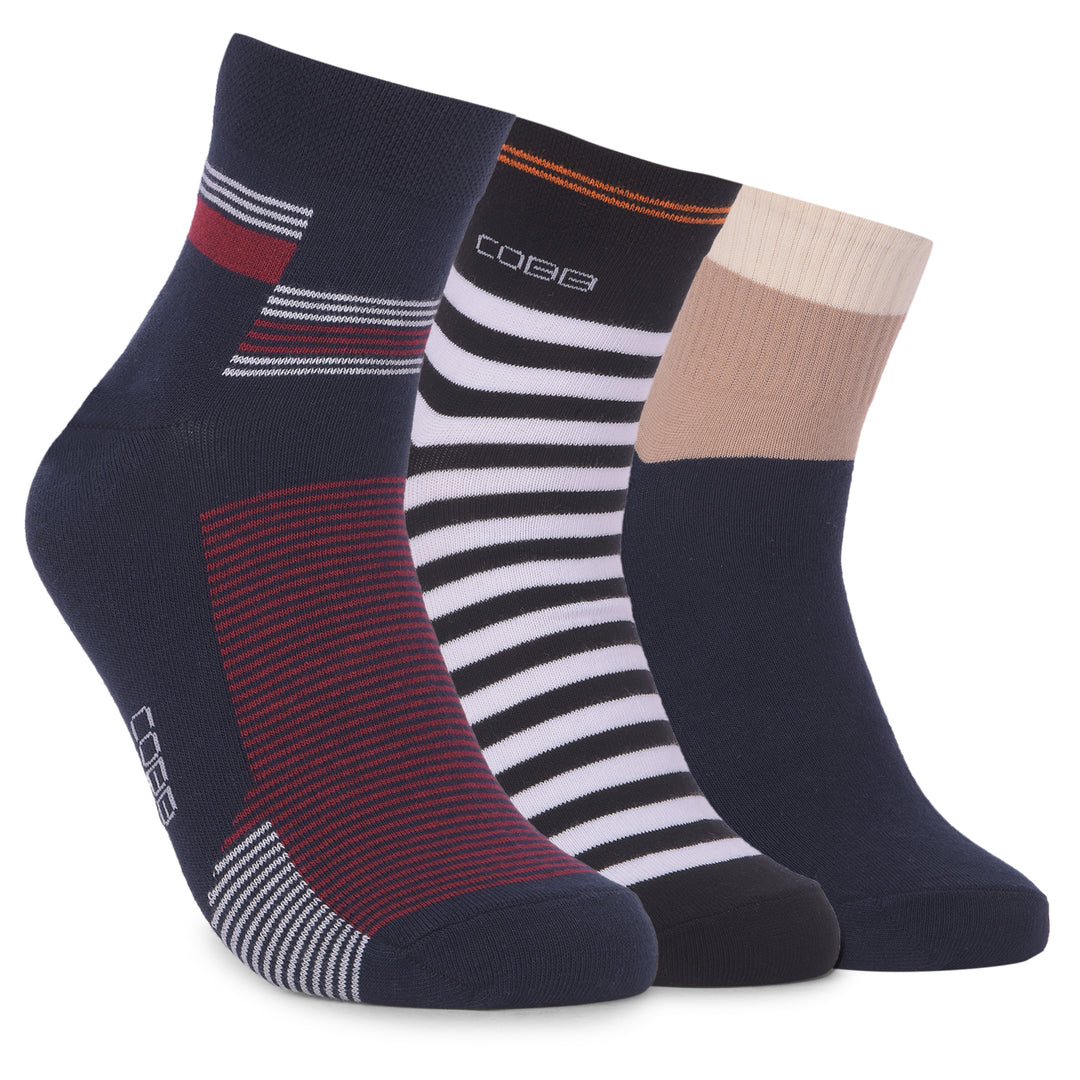 COBB PACK OF 3 ASSORTED HALF & LOW ANKLE SOCKS