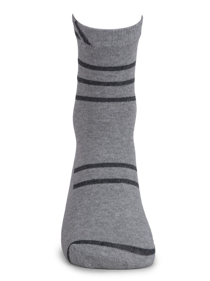 COBB GREY STRIPED HALF-ANKLE SOCKS