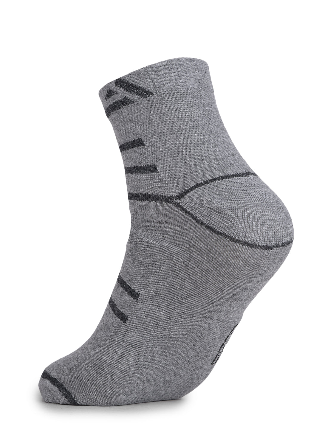 COBB GREY STRIPED HALF-ANKLE SOCKS