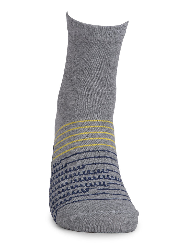 COBB GREY STRIPED HALF-ANKLE SOCKS
