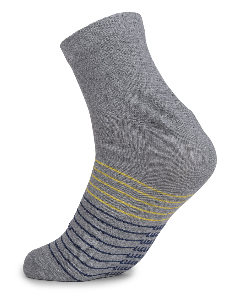 COBB GREY STRIPED HALF-ANKLE SOCKS