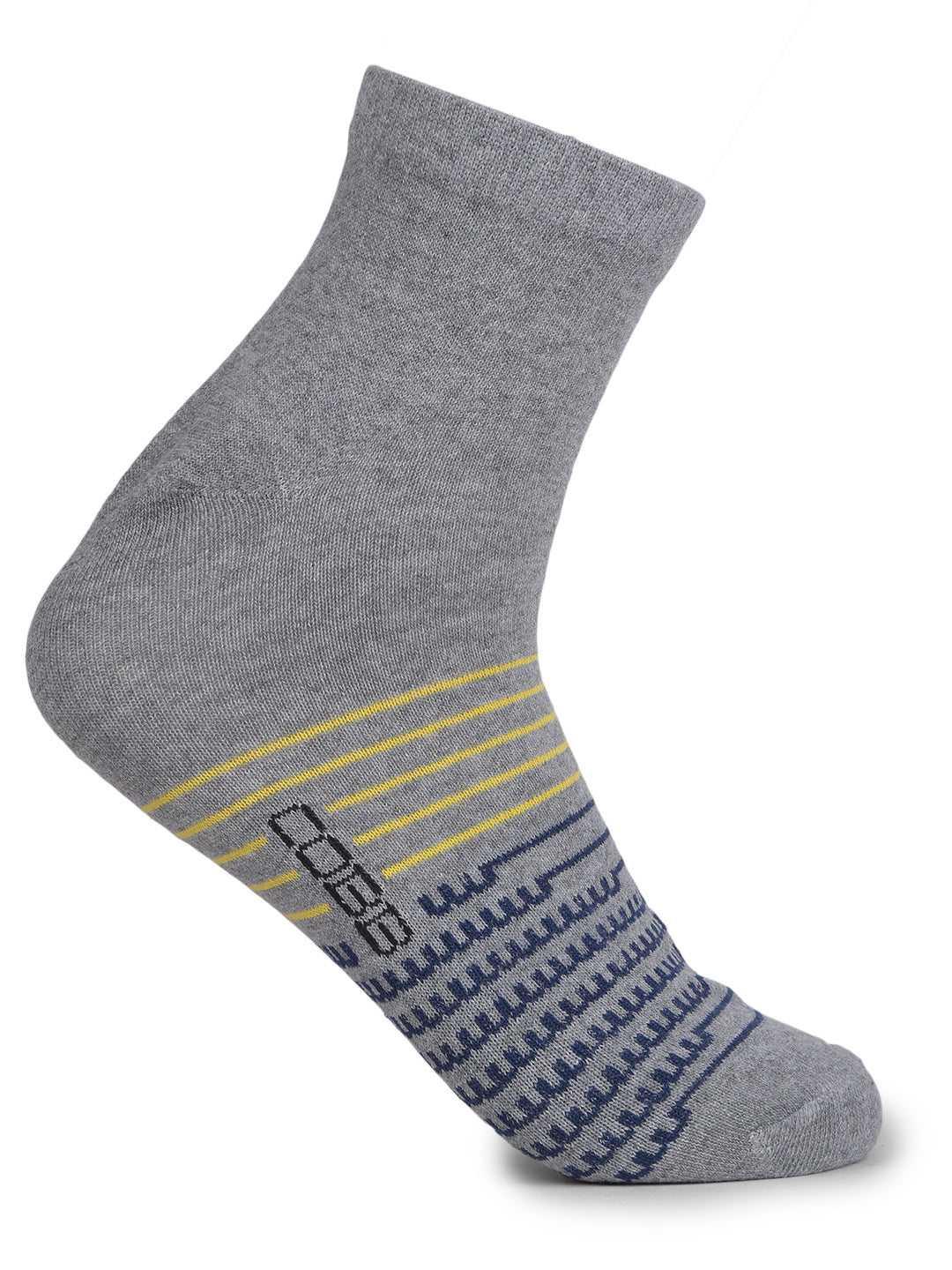 COBB GREY STRIPED HALF-ANKLE SOCKS