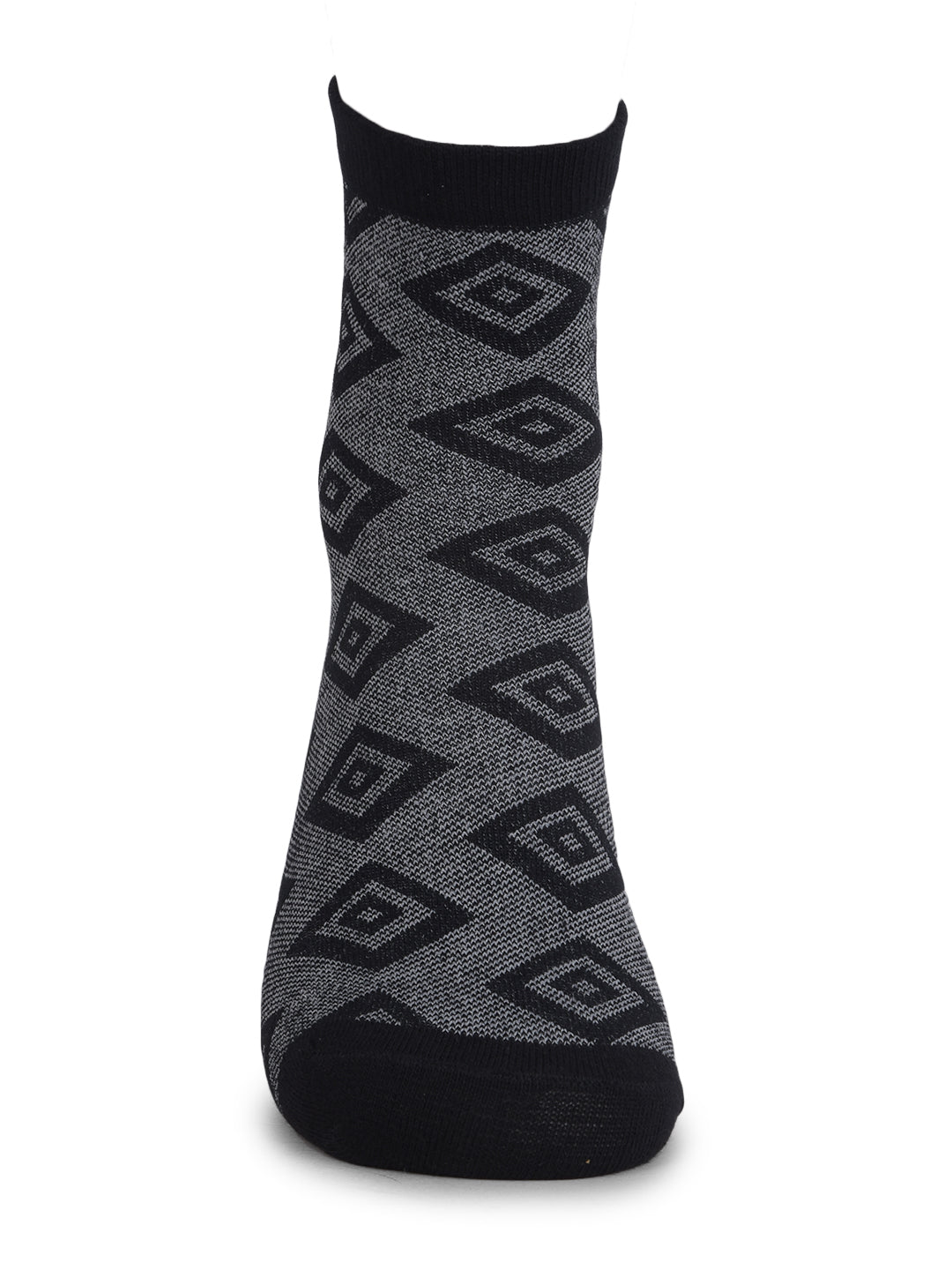 COBB BLACK PRINTED HALF-ANKLE SOCKS