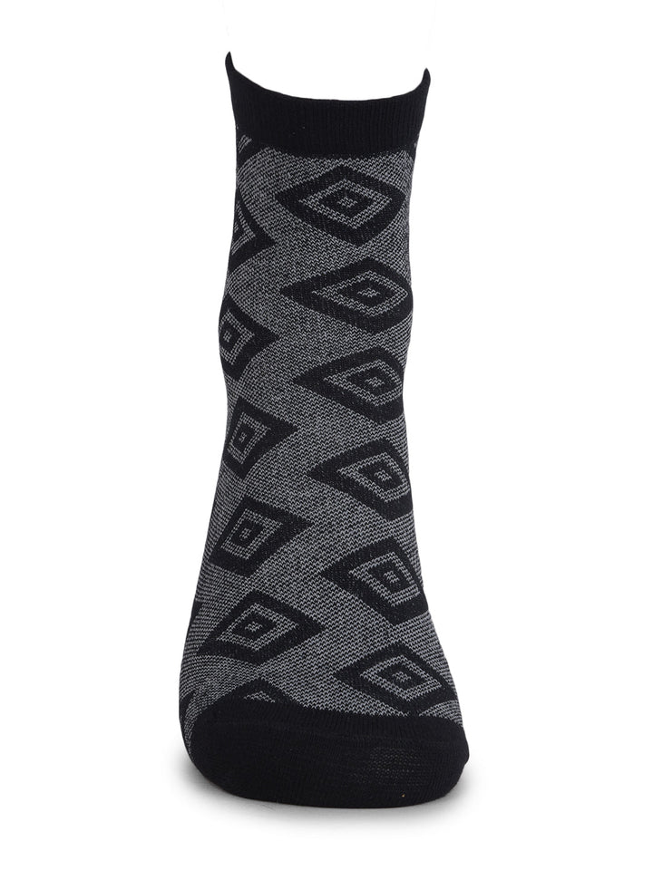 COBB BLACK PRINTED HALF-ANKLE SOCKS