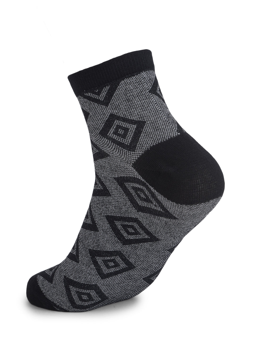 COBB BLACK PRINTED HALF-ANKLE SOCKS