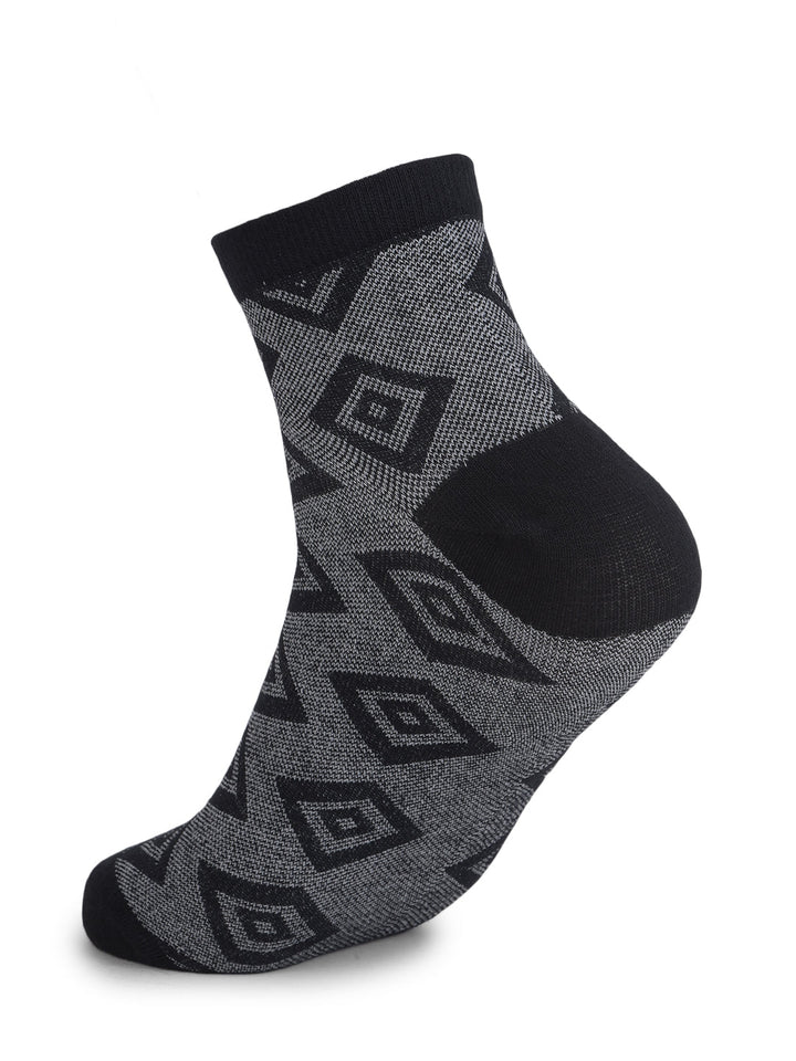 COBB BLACK PRINTED HALF-ANKLE SOCKS