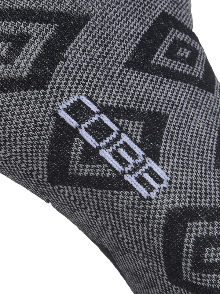 COBB BLACK PRINTED HALF-ANKLE SOCKS