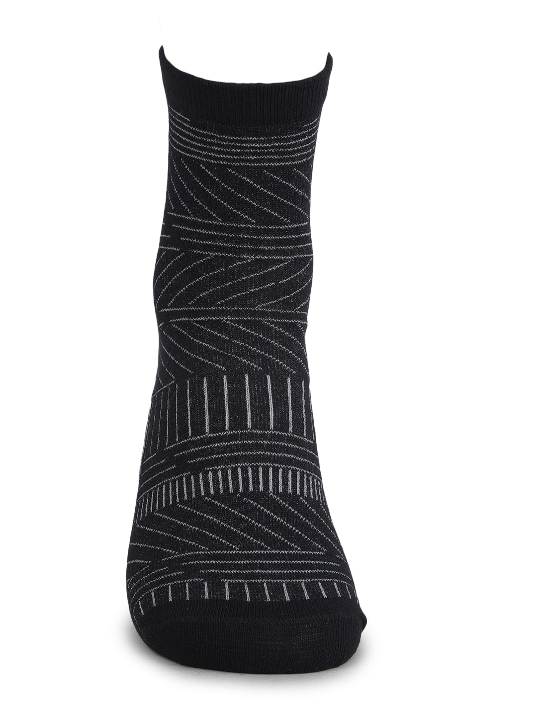 COBB BLACK STRIPED HALF-ANKLE SOCKS