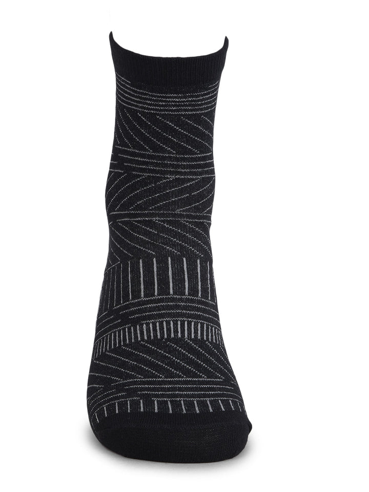 COBB BLACK STRIPED HALF-ANKLE SOCKS