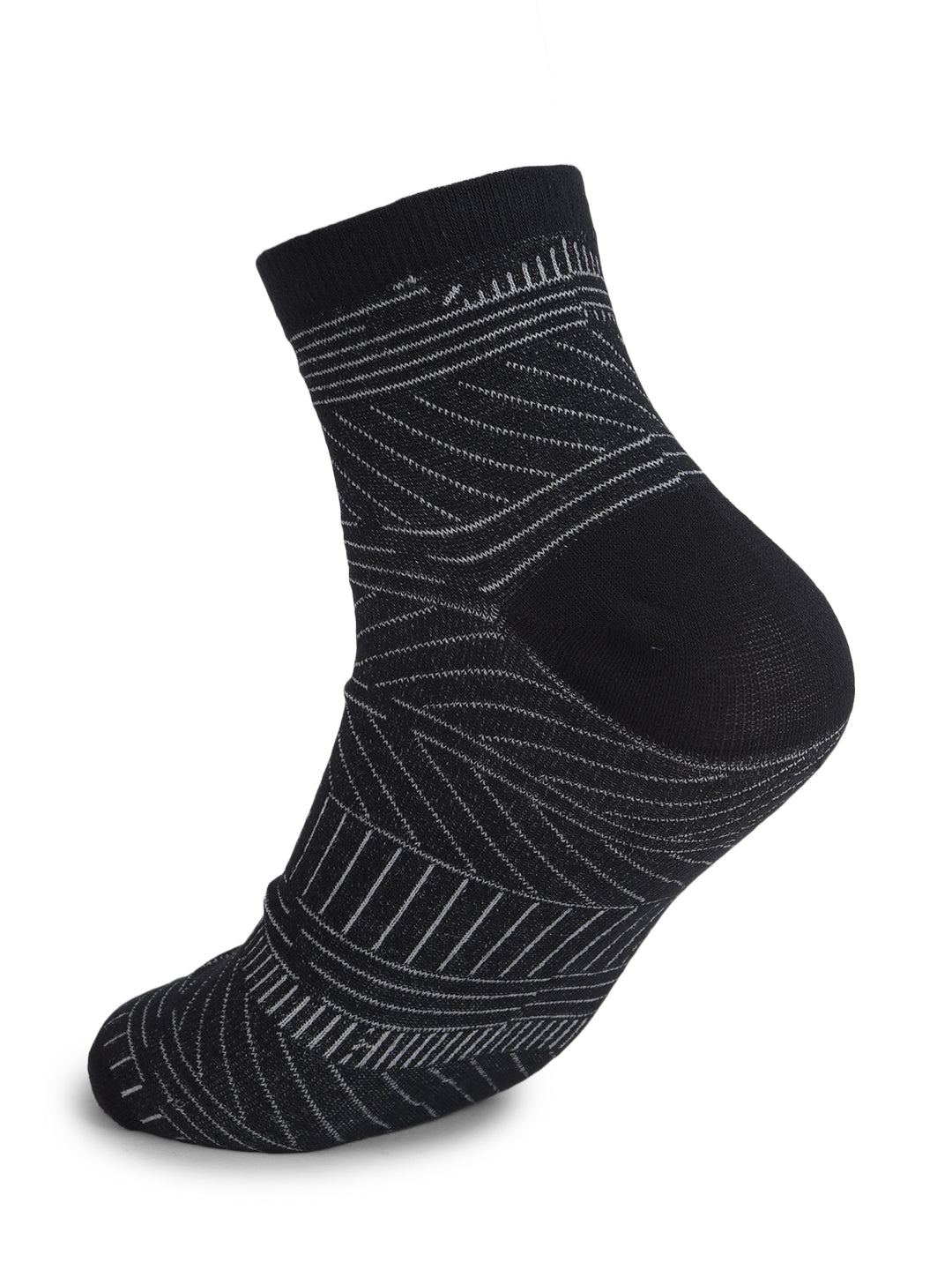 COBB BLACK STRIPED HALF-ANKLE SOCKS