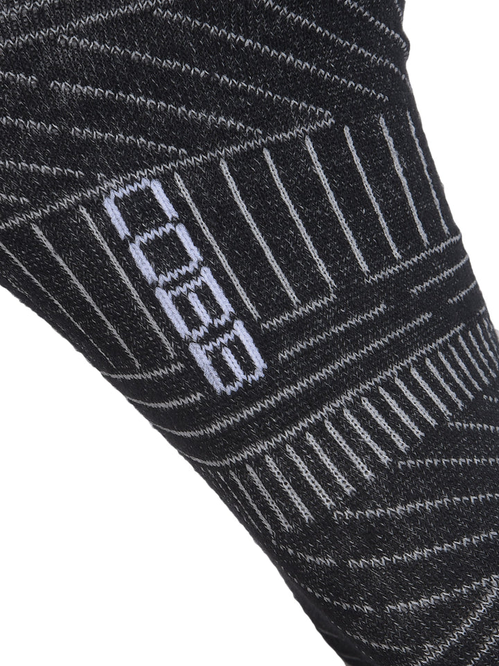 COBB BLACK STRIPED HALF-ANKLE SOCKS
