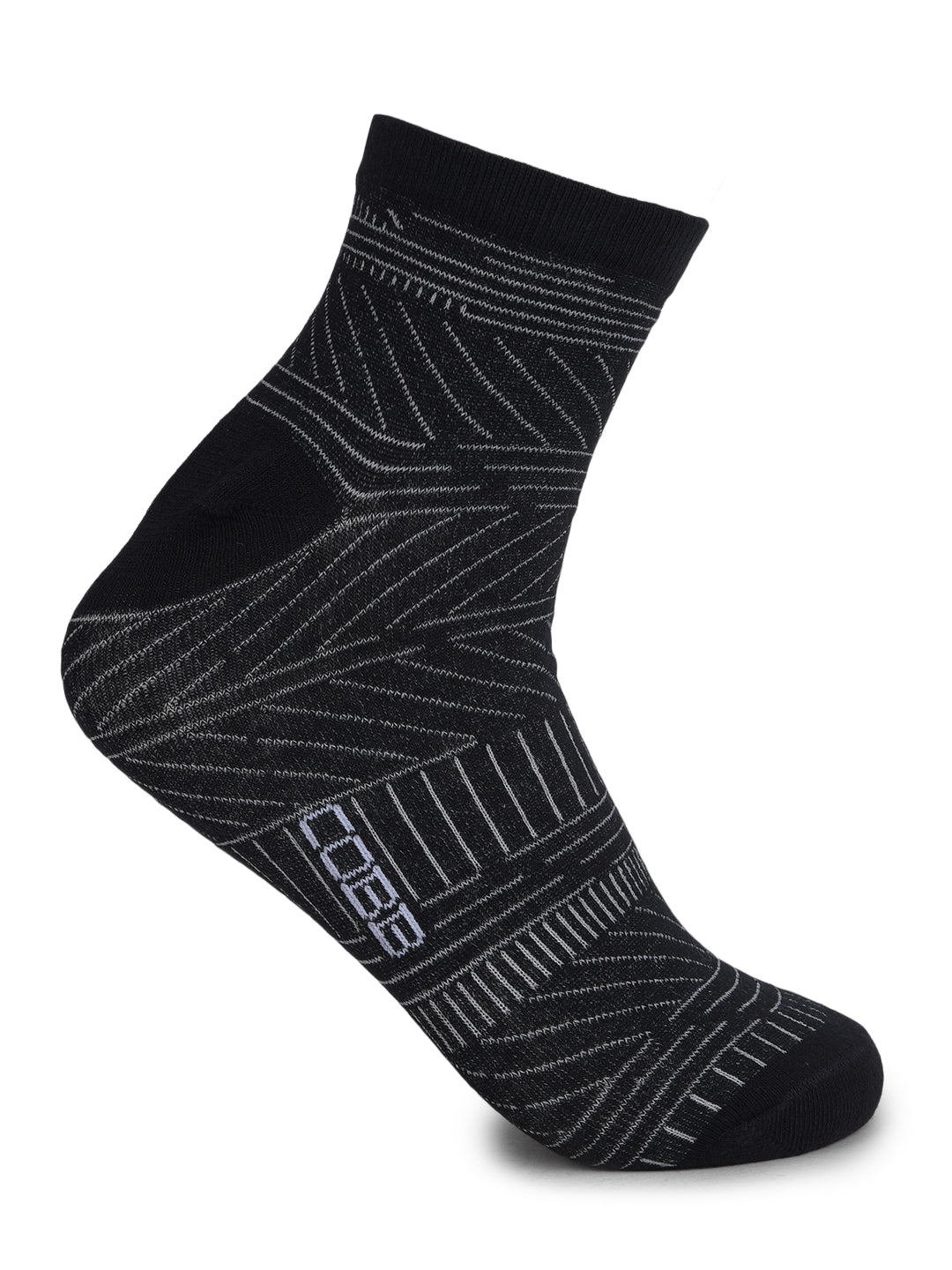 COBB BLACK STRIPED HALF-ANKLE SOCKS