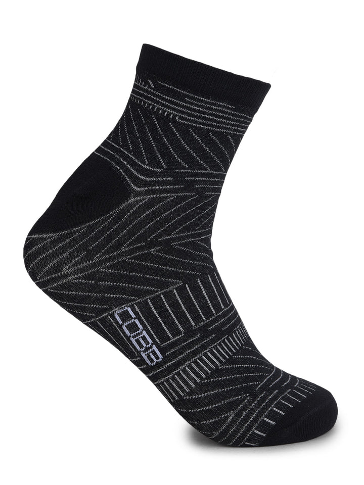 COBB BLACK STRIPED HALF-ANKLE SOCKS