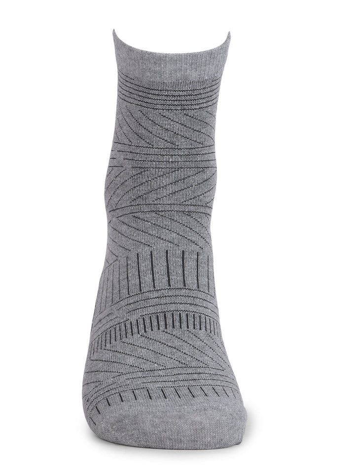 COBB GREY STRIPED HALF-ANKLE SOCKS