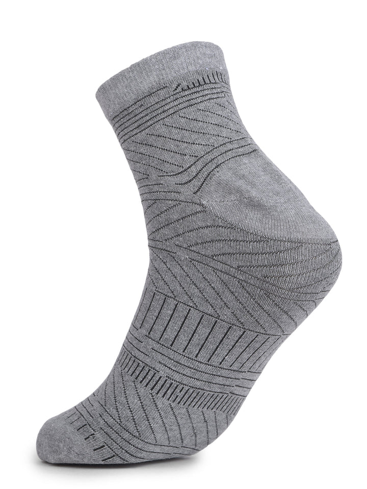 COBB GREY STRIPED HALF-ANKLE SOCKS