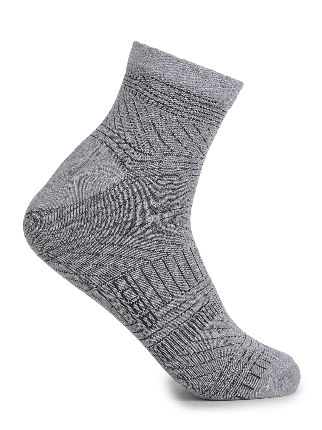 COBB GREY STRIPED HALF-ANKLE SOCKS