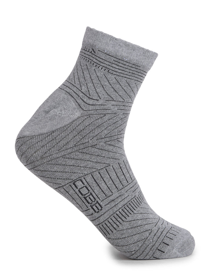 COBB GREY STRIPED HALF-ANKLE SOCKS