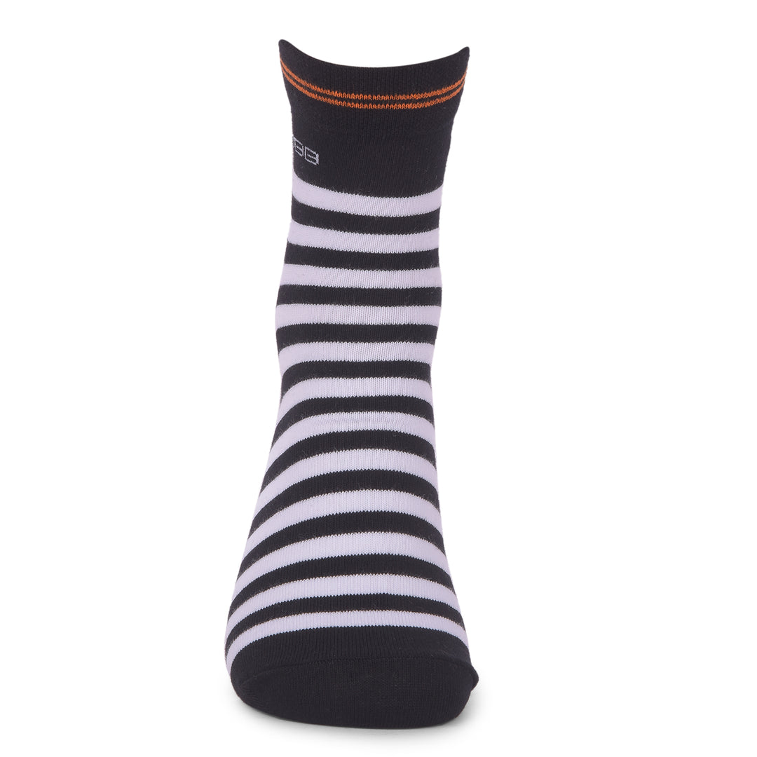 COBB BLACK & WHITE STRIPED HALF-ANKLE SOCKS
