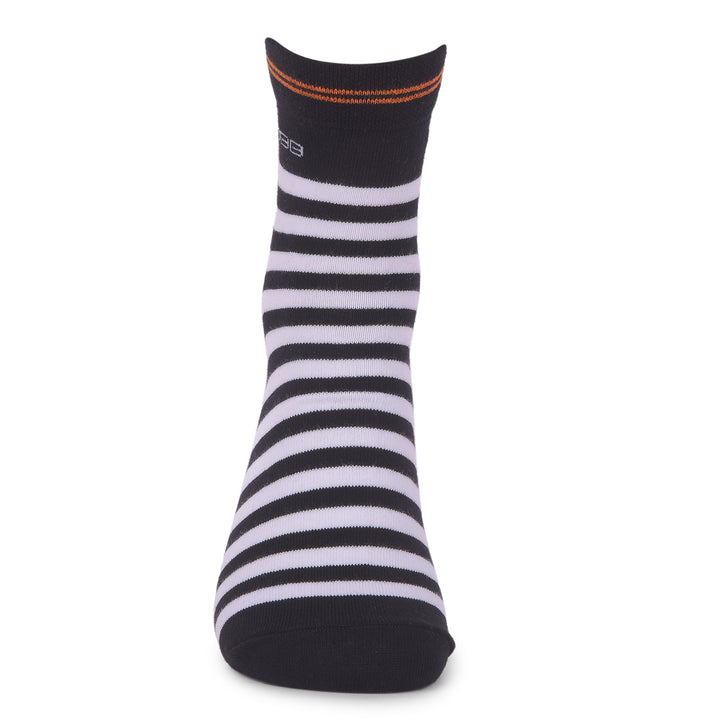 COBB BLACK & WHITE STRIPED HALF-ANKLE SOCKS