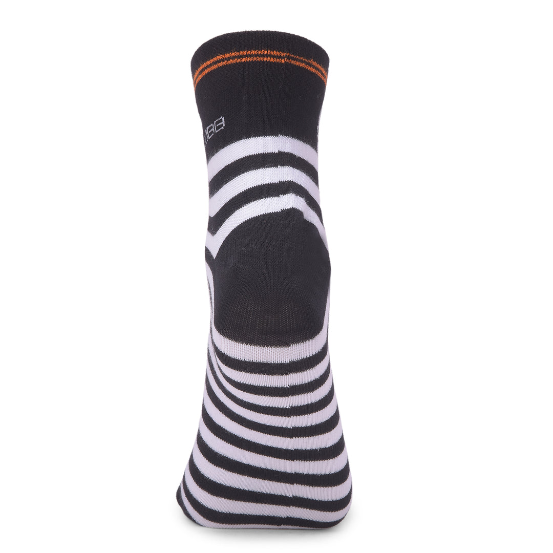 COBB BLACK & WHITE STRIPED HALF-ANKLE SOCKS