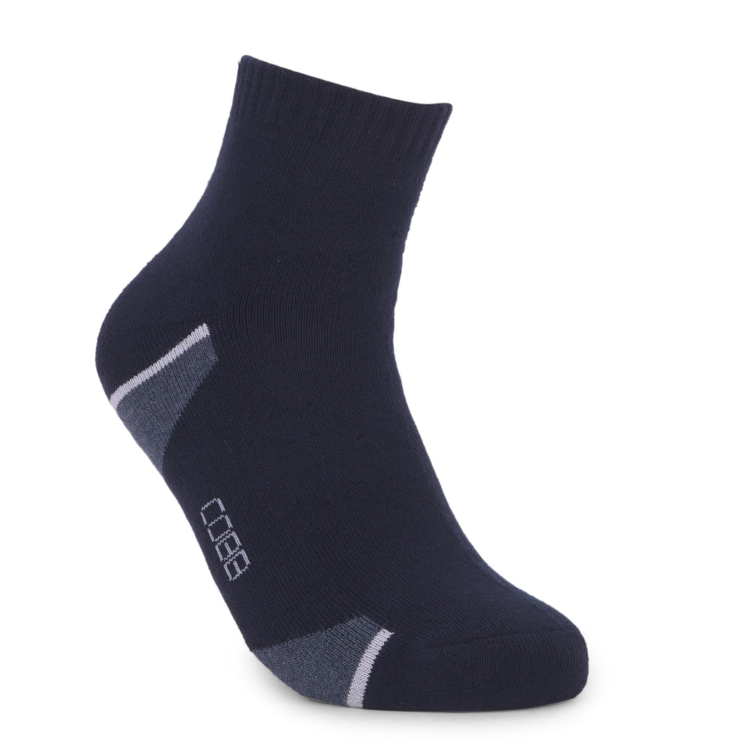 COBB NAVY BLUE SOLID HALF-ANKLE SOCKS