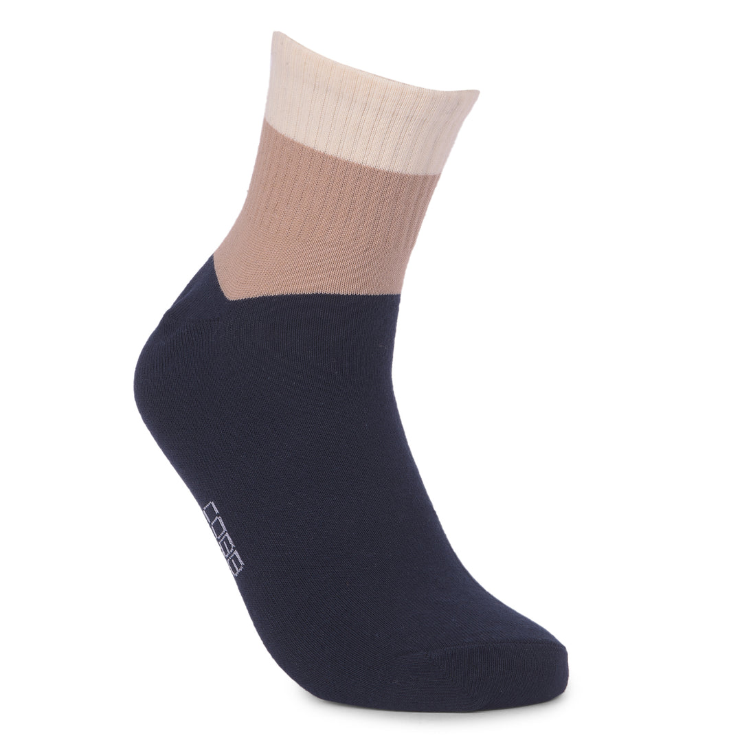 COBB NAVY BLUE STRIPED LOW-ANKLE SOCKS