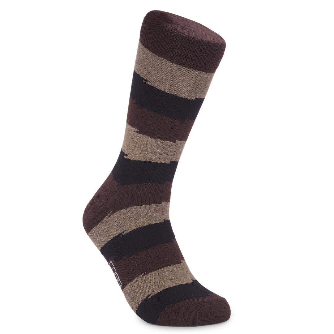 COBB BROWN STRIPED FULL-ANKLE SOCKS