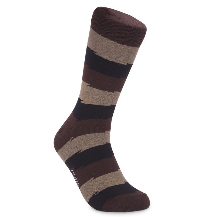 COBB BROWN STRIPED FULL-ANKLE SOCKS