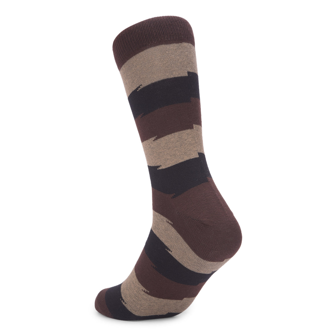COBB BROWN STRIPED FULL-ANKLE SOCKS