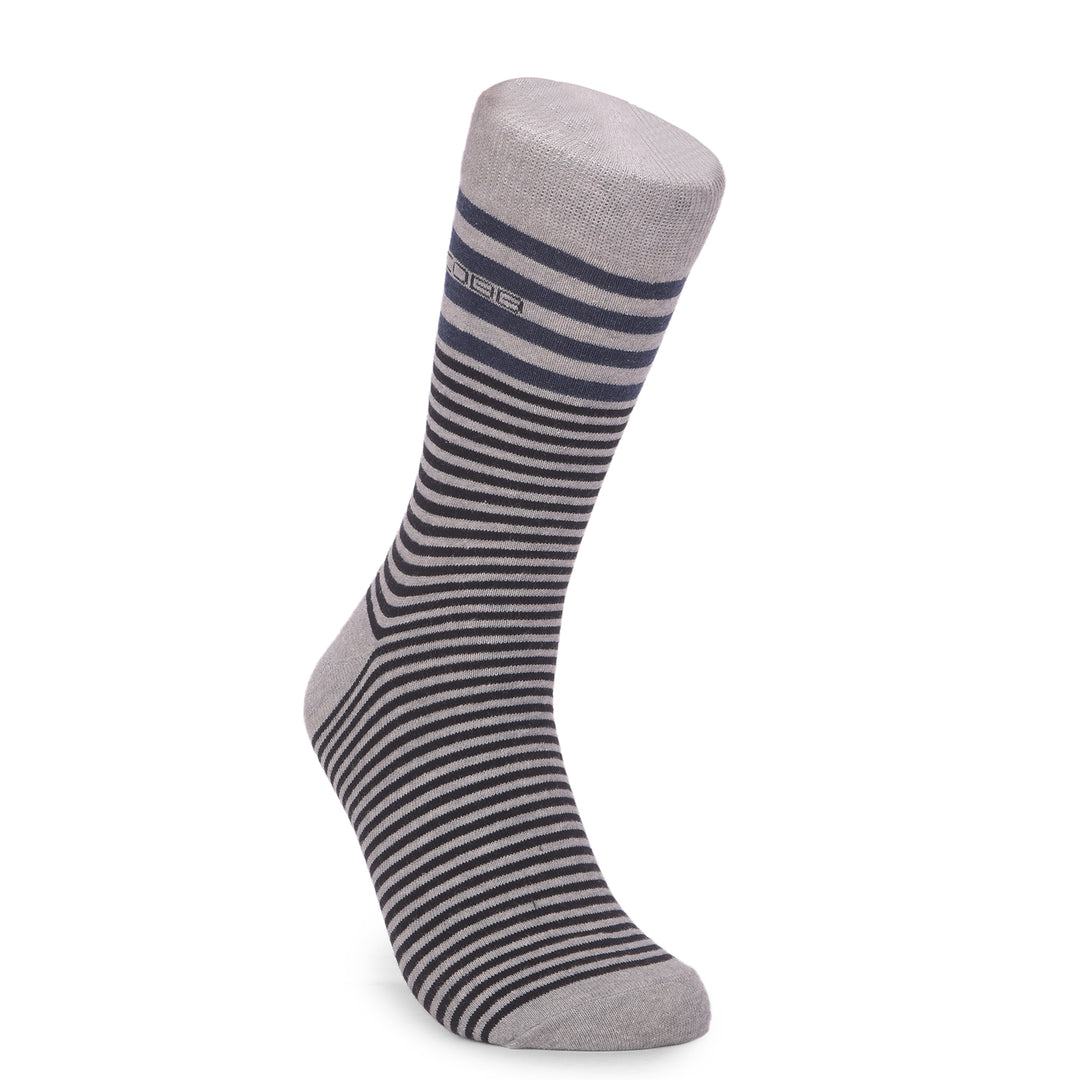 COBB LIGHT GREY STRIPED FULL-ANKLE SOCKS