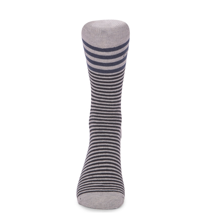 COBB LIGHT GREY STRIPED FULL-ANKLE SOCKS