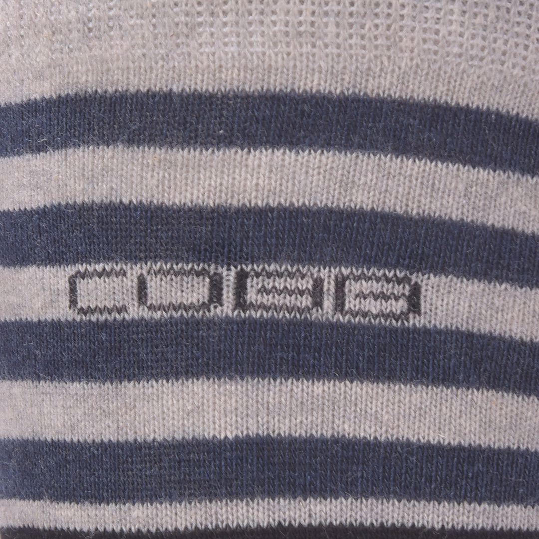 COBB LIGHT GREY STRIPED FULL-ANKLE SOCKS