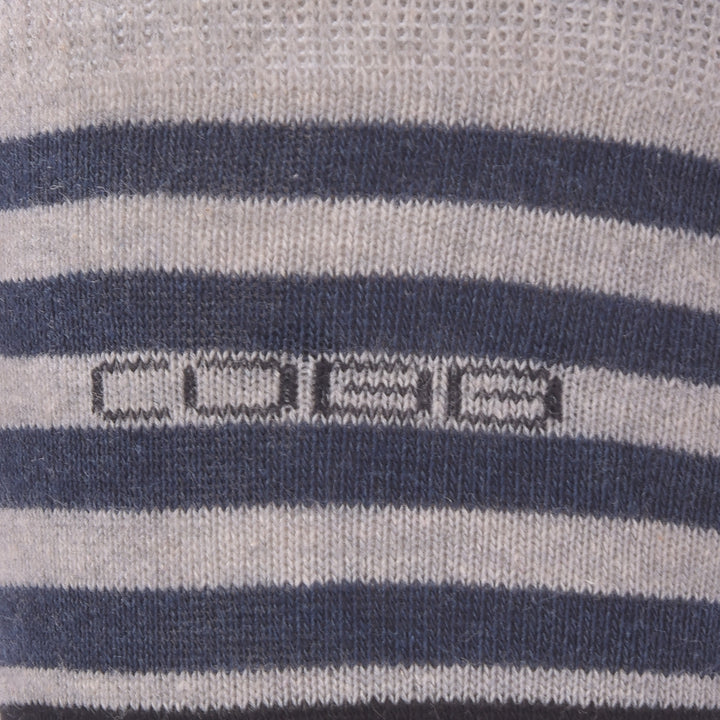 COBB LIGHT GREY STRIPED FULL-ANKLE SOCKS