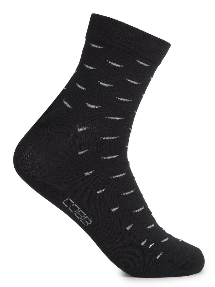 COBB BLACK SELF-DESIGN HALF-ANKLE SOCKS
