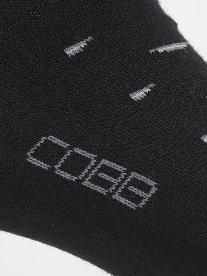 COBB BLACK SELF-DESIGN HALF-ANKLE SOCKS
