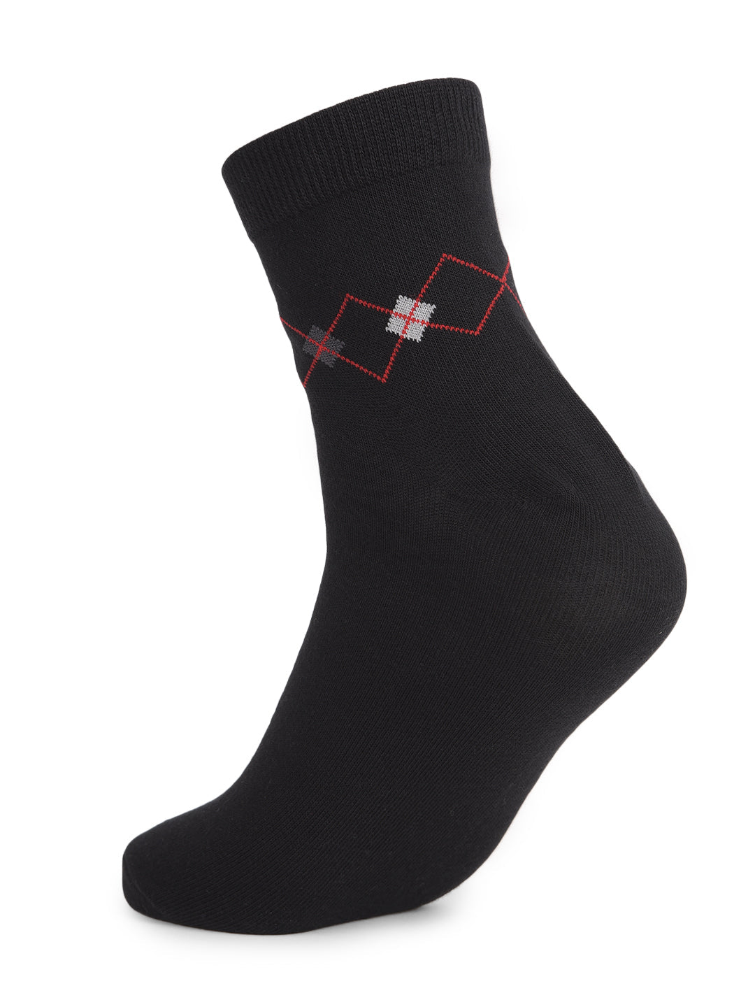 COBB BLACK PRINTED HALF-ANKLE SOCKS