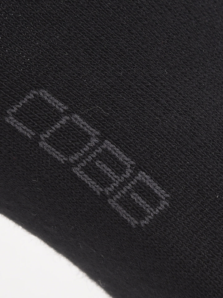 COBB BLACK PRINTED HALF-ANKLE SOCKS