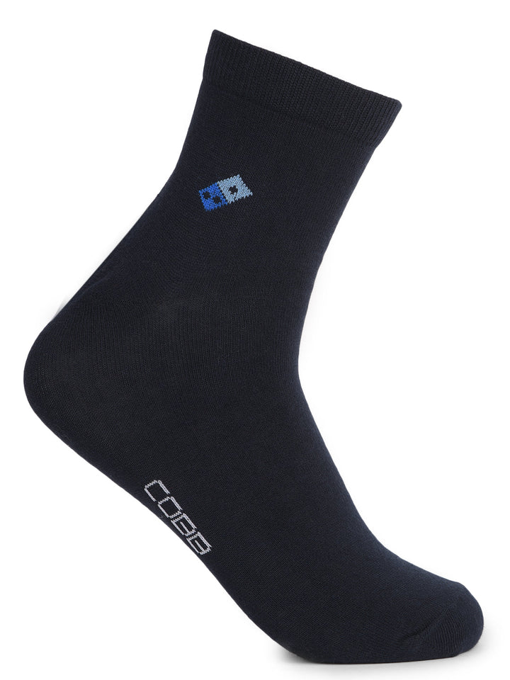 COBB NAVY BLUE PRINTED HALF-ANKLE SOCKS