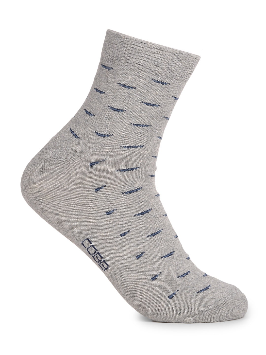 COBB GREY SELF-DESIGN HALF-ANKLE SOCKS