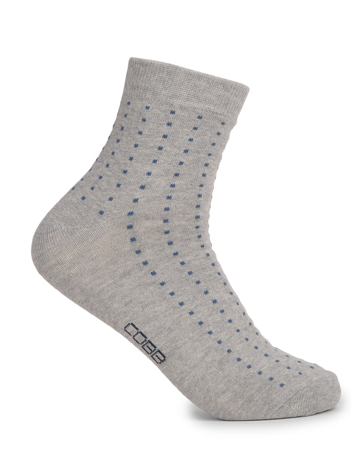 COBB GREY SELF-DESIGN HALF-ANKLE SOCKS